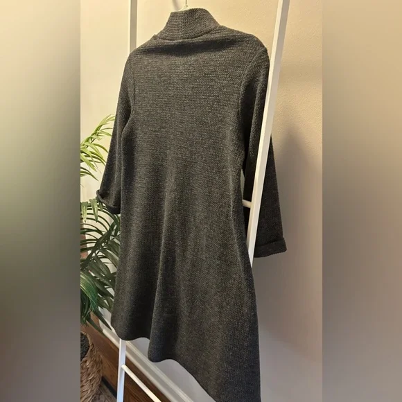 Everly Charcoal Mock Neck Sweater Dress - Picture 8 of 12